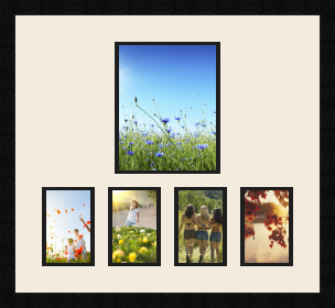 passe partout  1 - 20x25 and 4 - 10x15 photos