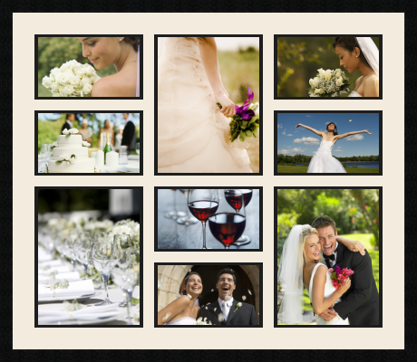 passe partout  6 - 25x15 and 3 - 25x33 photos