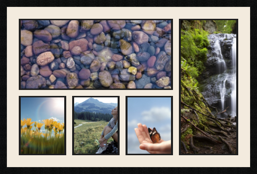 passe partout  1 - 65x30 and 1 - 25x58 and 3 - 20x25 photos