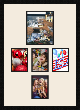 passe partout  1 - 20x25 and 4 - 13x18 photos