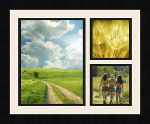 passe partout  1 - 20x27 and 2 - 13x13 photos