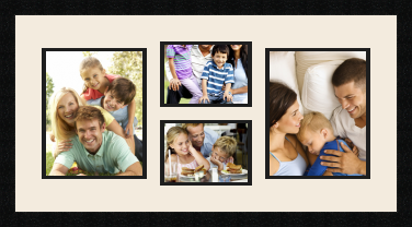 passe partout  2 - 20x25 and 2 - 18x13 photos