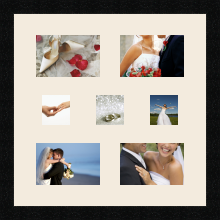 passe partout  4 - 15x10 and 3 - 8x8 photos