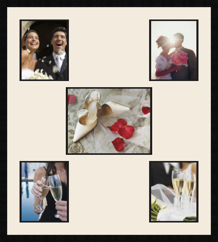 passe partout  4 - 20x25 and 1 - 35x28 photos