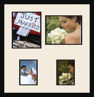 passe partout  1 - 20x25 and 1 - 25x20 and 2 - 13x18 photos