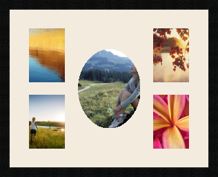 passe partout  4 - 13x18 and 1 - 20x25 photos