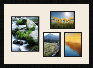 passe partout  1 - 20x25 and 1 - 18x13 and 2 - 13x18 photos