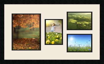 passe partout  1 - 20x25 and 1 - 13x18 and 2 - 18x13 photos