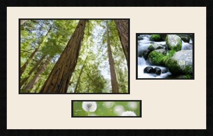 passe partout  1 - 48x33 and 1 - 25x20 and 1 - 30x8 photos