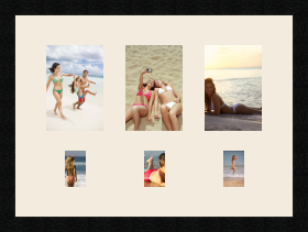 passe partout  3 - 13x18 and 3 - 6x9 photos
