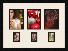 passe partout  3 - 13x18 and 3 - 6x9 photos