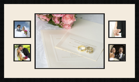 passe partout  1 - 50x40 and 4 - 13x13 photos