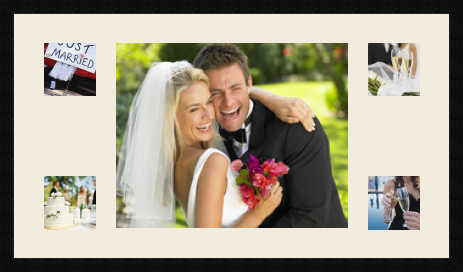 passe partout  1 - 50x40 and 4 - 13x13 photos