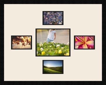 passe partout  4 - 15x10 and 1 - 25x20 photos