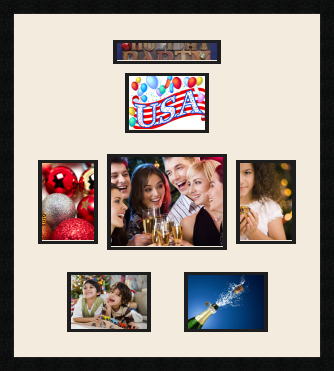 passe partout  1 - 23x5 and 3 - 18x13 and 1 - 25x20 and 2 - 13x18 photos