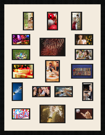 passe partout  5 - 8x13 and 8 - 13x8 and 2 - 18x13 and 2 - 15x10 and 1 - 10x15 photos
