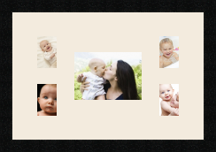 passe partout  4 - 7x9 and 1 - 18x13 photos