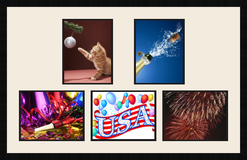 passe partout  2 - 22x28 and 3 - 28x22 photos