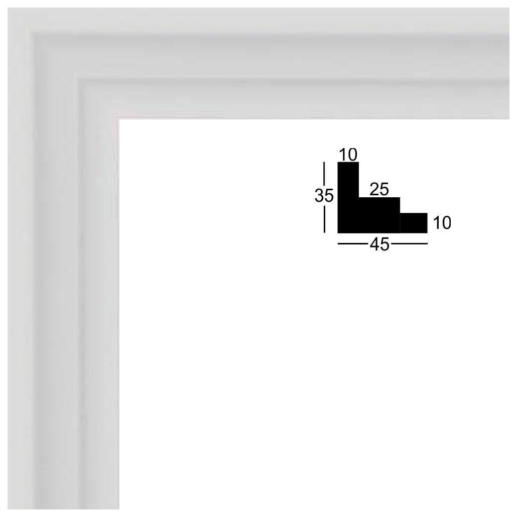 Cadres photos 50x50 Caisse Americaine Blanc, 4 cm de largeur 50x50  encadrement sur mesure